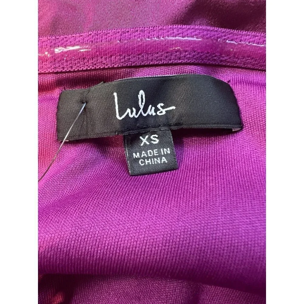 Lulus Showing Off A Little Magenta Asymmetrical Tulip Midi Dress XS Formal NWT - Picture 11 of 15